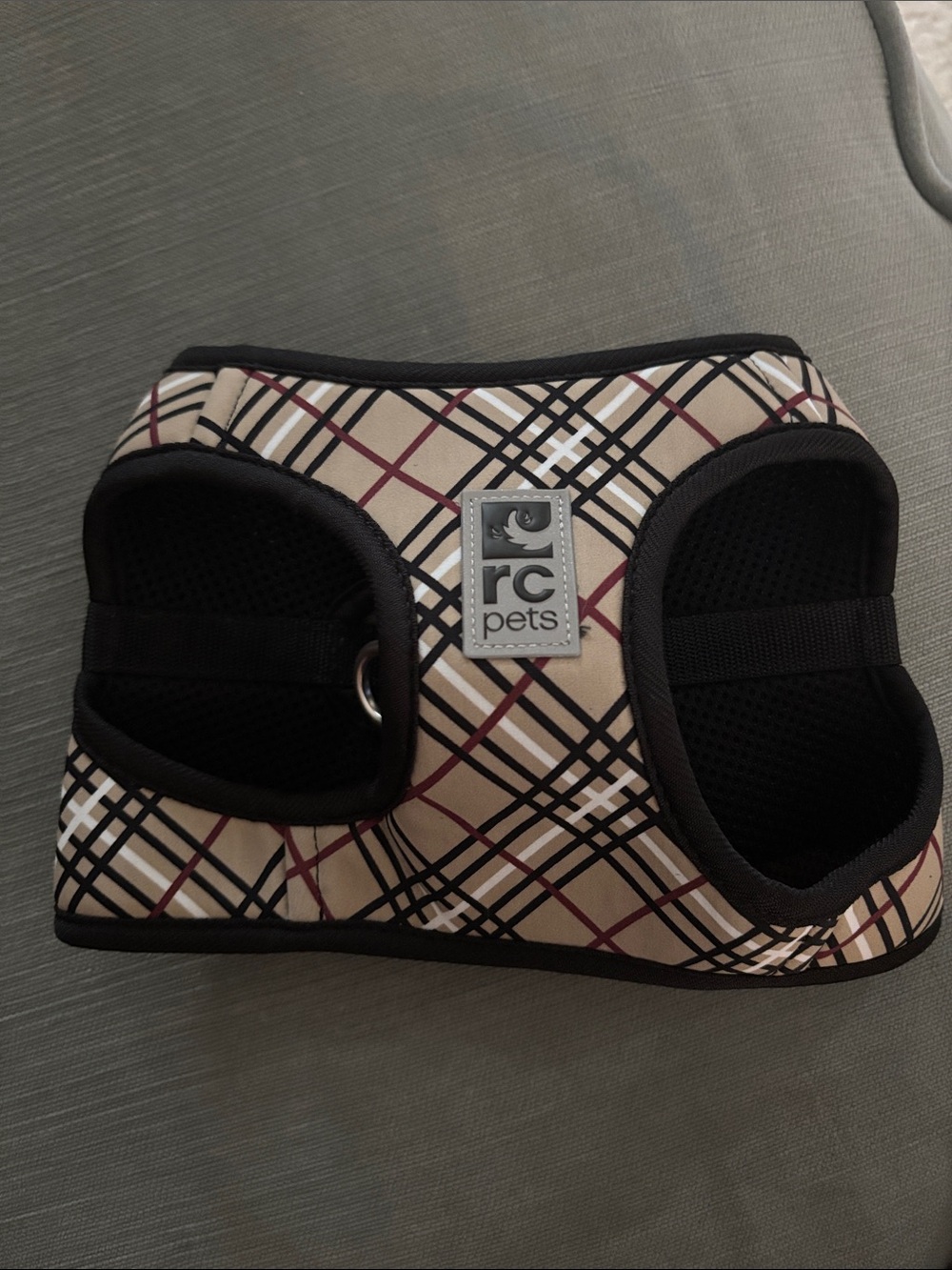 RC Pets Plaid Dog Harness in Tan, Red and Black Medium: 17 to 18.5 inches"